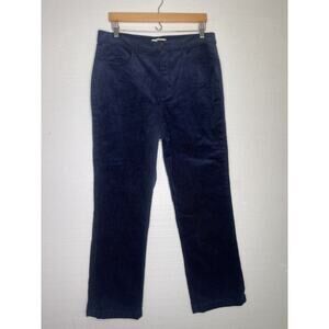 Ann Taylor Loft Navy Blue Thick Cord Corduroy Straight Leg Pants size 31/12